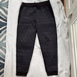 Athleta Black Quilted Fleece Jogger Sweatpants